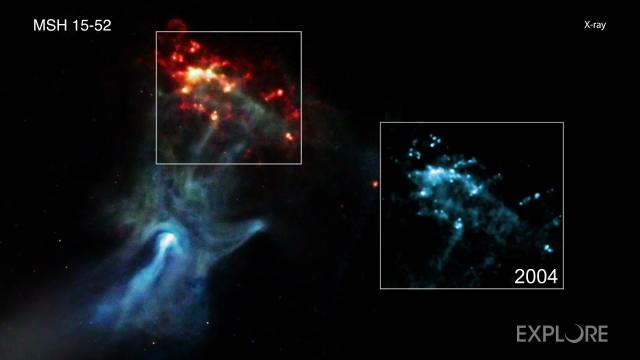 ‘Cosmic Hand’ collides with wall of gas in Chandra imagery
