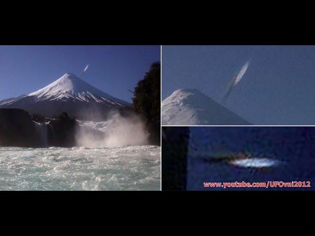 Cigar Shaped UFO Appears To Take a Nosedive Directly Into Osorno Volcano, Chile, January 28, 2015
