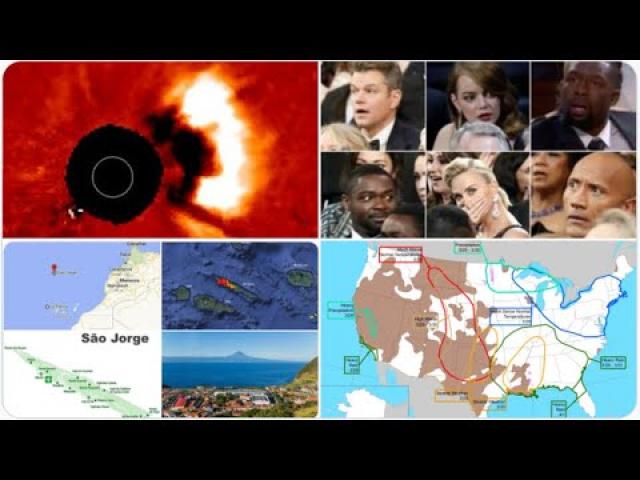 Krakatau erupts & pre-eruption evacuations in Sao Jorge! BIG STORMS USA! Earth Directed Solar Flare