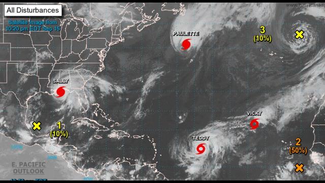 Hurricane Sally Category 2 sustained 100 mph wind speeds & strengthening & the Oceans are Active.