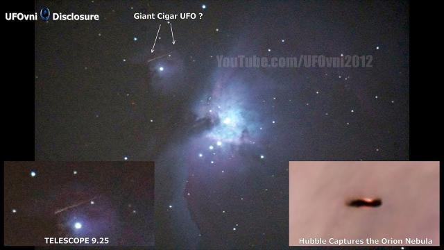 WOW Giant Cigar UFO Near The Orion Nebula, Captured By Telescope 9.25 (4K)