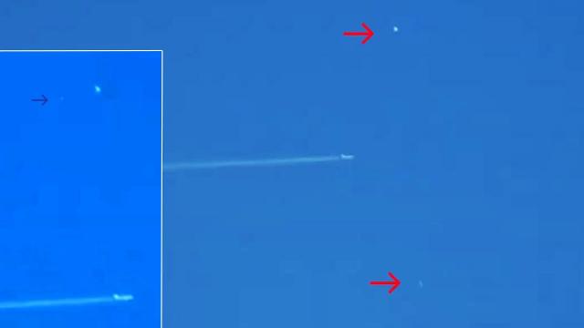 2 Curious UFOs Alien Near The Plane Over Manchester, Sep 21, 2020