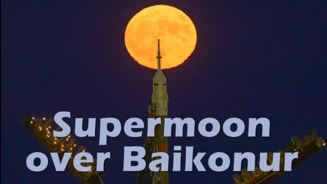 Supermoon over Baikonur