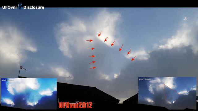 Weird! An Invisible UFO Triangular Shadow In The Sky, Barwell UK