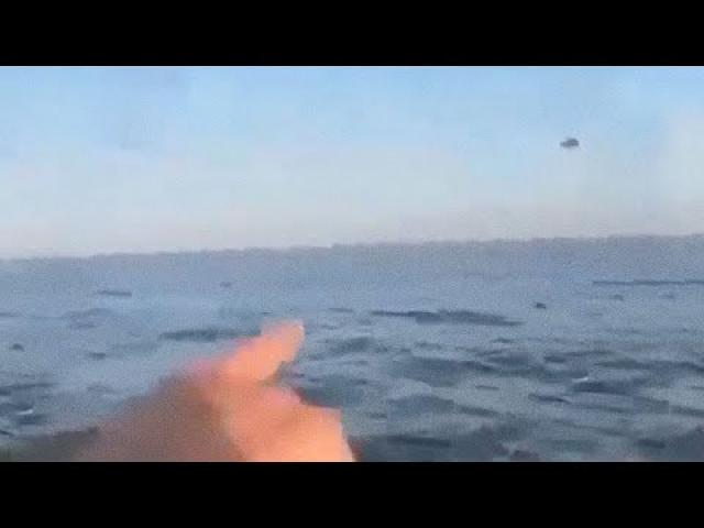 UFO chased by Italian Fighter Jets vanishes into Water, Sept 2022 ????