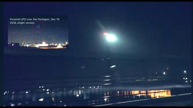 UFO Pyramid over the Pentagon - Enhanced video