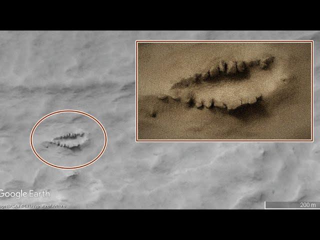Traces of ancient construction spotted via Google Mars