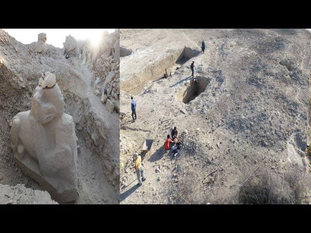 NEW Ancient sphinx sculpture  discovered in Egypt