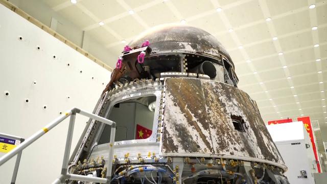 See China’s charred new crew capsule up close post-flight