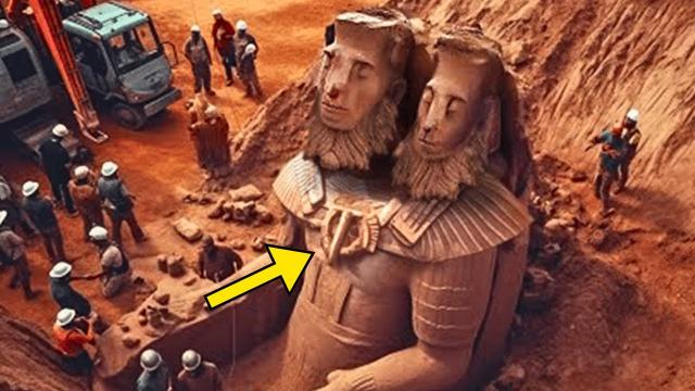 Miners Find Ancient Statue When They See The Text On The Side, They Make A Run For It