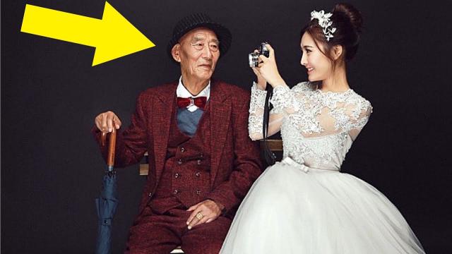 Woman Marries Grandpa, But When He Sees Her Dress The Weirdest Thing Happens