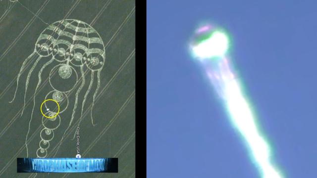 WEIRD JELLYFISH GOOGLE EARTH UFO MATCH EXACTLY!! BIOLOGICAL UFO RESEMBLES CROP CIRCLE!! 8/9/2016