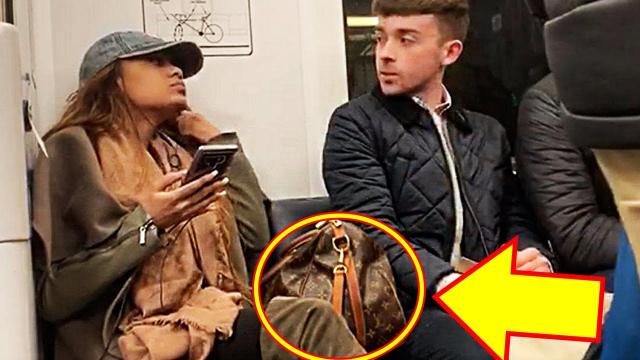 Woman refuses to take bag off seat!! gets taught lesson