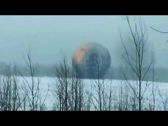 Huge Sphere Emitting Luminous Designs on its Surface Filmed in Russia