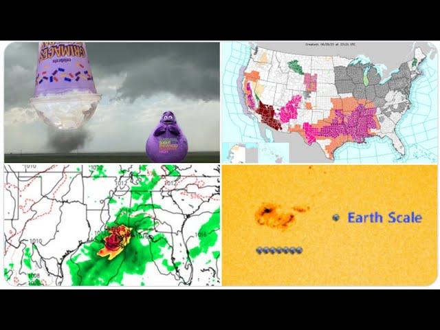 Red Alert! Canadian Wildfires = Poor North USA Air Quality! More Severe Weather Week! Giant Sunspot!