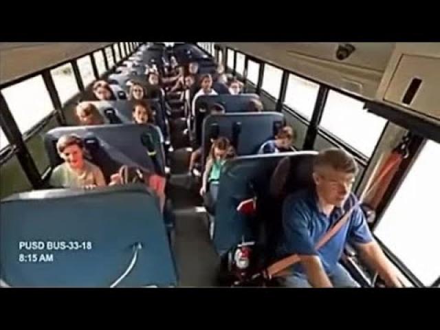 School Bus Security Camera Shows Children Vanishing from inside Bus