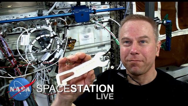 Space Station Live: 3-D Printing of a Student Design
