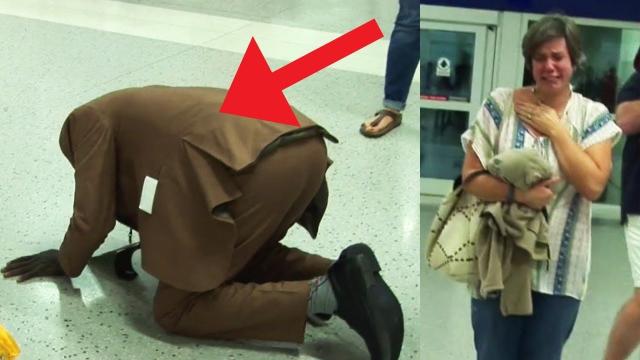 This Man Collapsed At An Airport When He Saw Who Was Waiting For Him