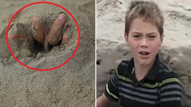 Boy Playing On Beach Saves Little Girl Buried Alive In Sand