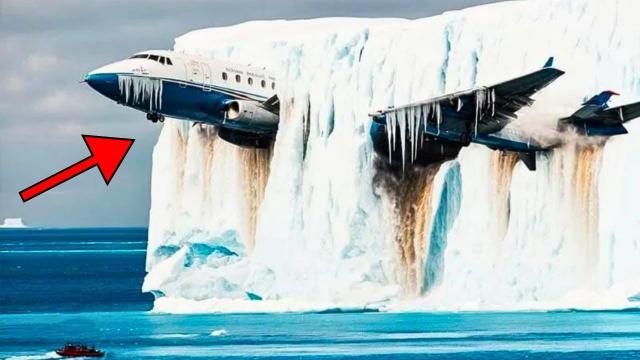 Researchers Find Long Lost Plane In Iceberg - After Seeing Movement, They Turn Pale