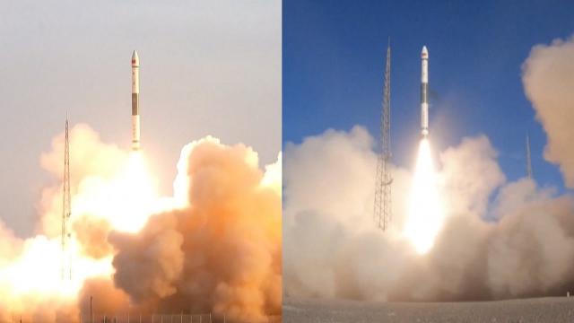 Pair of Chinese rockets launch 8 meteorological constellation satellites