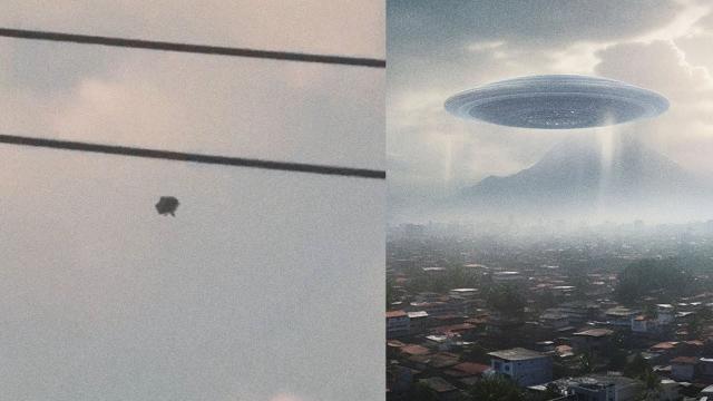 Strange UFO filmed while hovering above a city in Indonesia, May 2023 ????