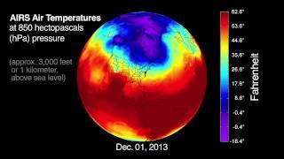 Polar Vortex Chilling Effects Spied by Heat-Seeking Satellite Cam | Time-Lapse Animation