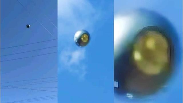 Spherical UFO caught on tape flying over Tijuana, Mexico