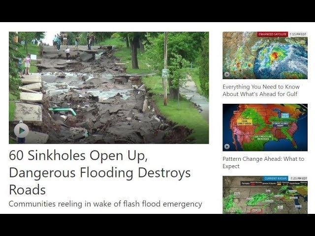 60 Sinkholes in Michigan. Major Flooding in Illinois & Wisconsin Minnesota & Gulf Storm yet to Hit