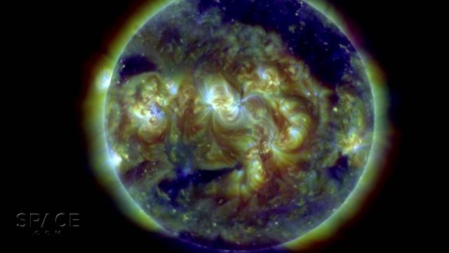 'Anxious Face' On Sun is 2 Sunspots and A Coronal Hole | Video