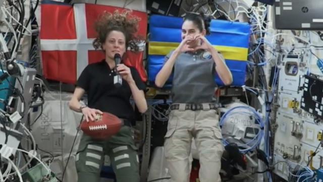 ISS astronauts toss football, mention Taylor Swift in Super Bowl prep on space station