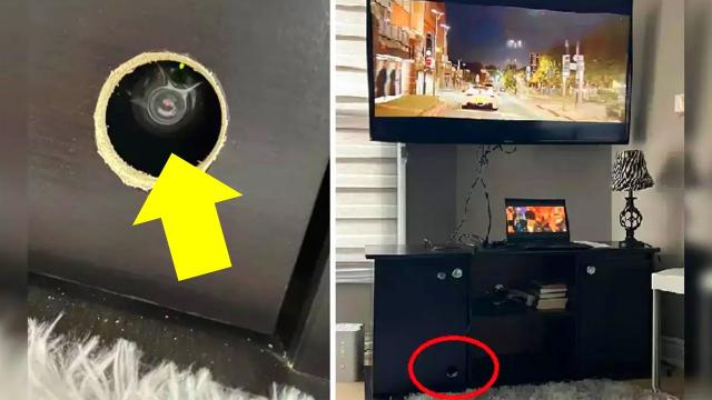 Family finds hidden camera inside TV cabinet of their Airbnb property