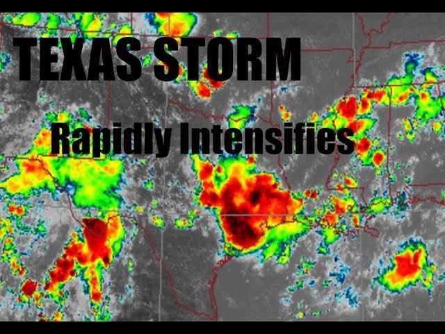 Texas Storm rapidly Intensifies.