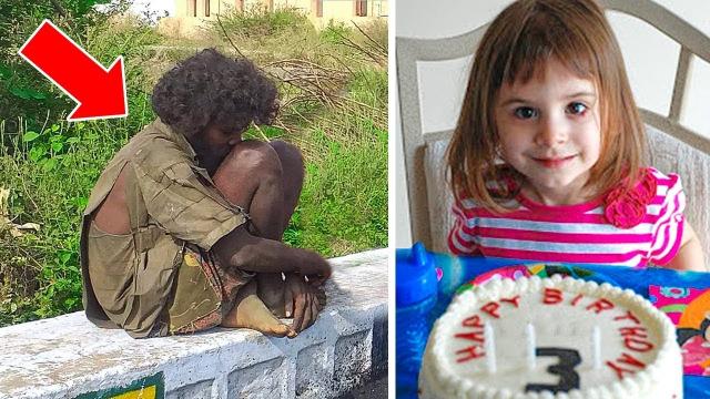 Girl Shares Birthday Cake With Homeless Man, Next Day He Returns With Three Fellas To Thank Her