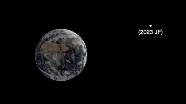 Bus-size asteroid zips by Earth closer than the moon in orbit animation