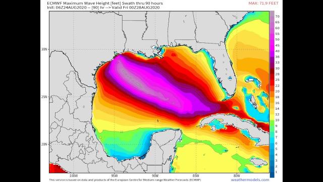 60 foot Waves possible as Laura will probably be a MAJOR HURRICANE! Houston & Louisiana Prepare!