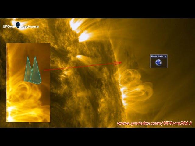 TWO UFOs Shadows (2x Size Of Earth) Exits The Sun, January 18, 2015