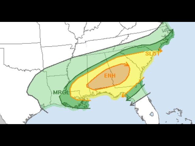 Tornadoes & River Flooding for Southeast today & Snow Sleet NE + Stormy March