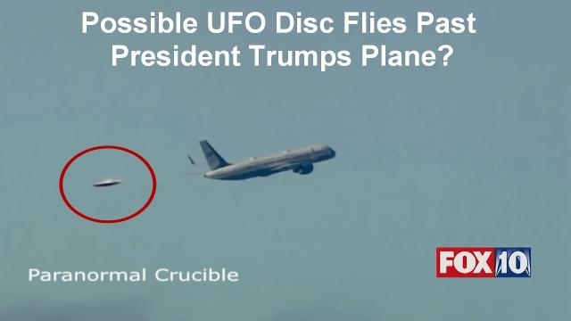UFO Disc Flies Past  President Trumps Plane?