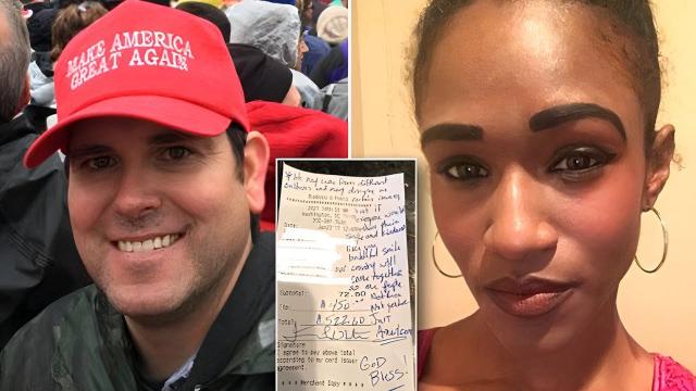 Waitress Served Man in MAGA Hat, Saw Note on Check, and Burst into Tears