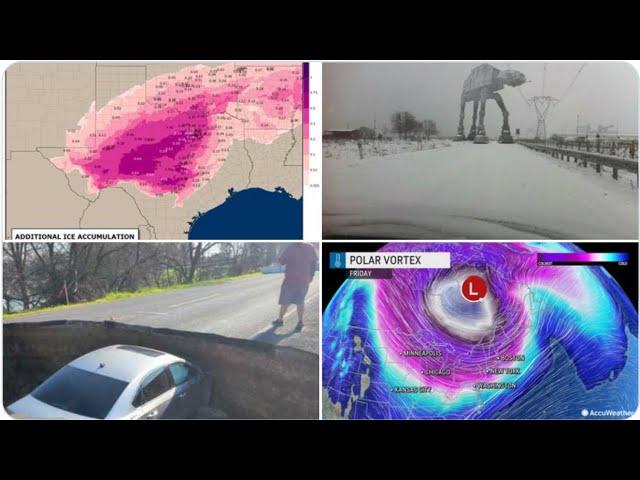 Major ICE Storm shuts down 1/2 of Texas until Thursday afternoon.
