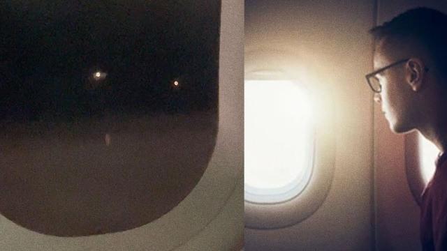 Two Glowing filmed on a flight from Vegas to Boston, February 2023 ????