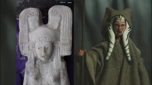 Statue of mysterious woman with 'Star Wars' like headdress found in Mexico