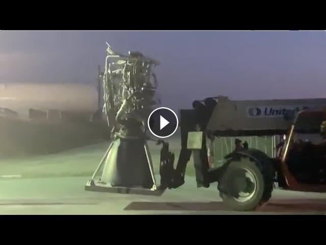 See a SpaceX Raptor engine up-close as it's transported to Starship SN4