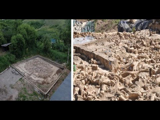 A Mysterious 25,000 Year  Old Structure Built of the Bones of 60 Mammoths
