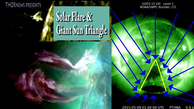 Giant Triangle reappears on the Sun & Massive Solar Flare & CME