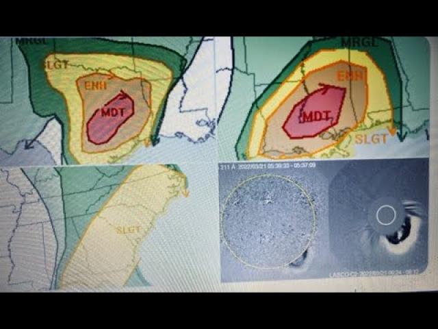 Red Alert! TEXAS!!! Today's Severe Weather RISK has been Upgraded! & a Solar Far Side Proton Event.