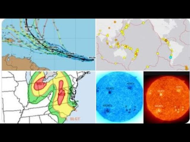 6.5 & 6.0 Earthquakes Australia & Nicaragua. Invest 98L Hurricane Watch & NE Storm + 3 Sunspots