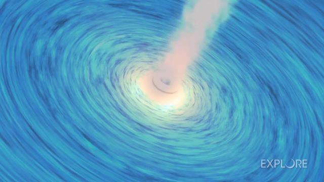 Black Hole Blasting Particles Away at Near Light Speed