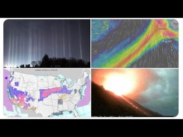 Red Alert! Big Atmospheric River for California & Long Ice Storm for Midwest USA + lots of Volcanoes